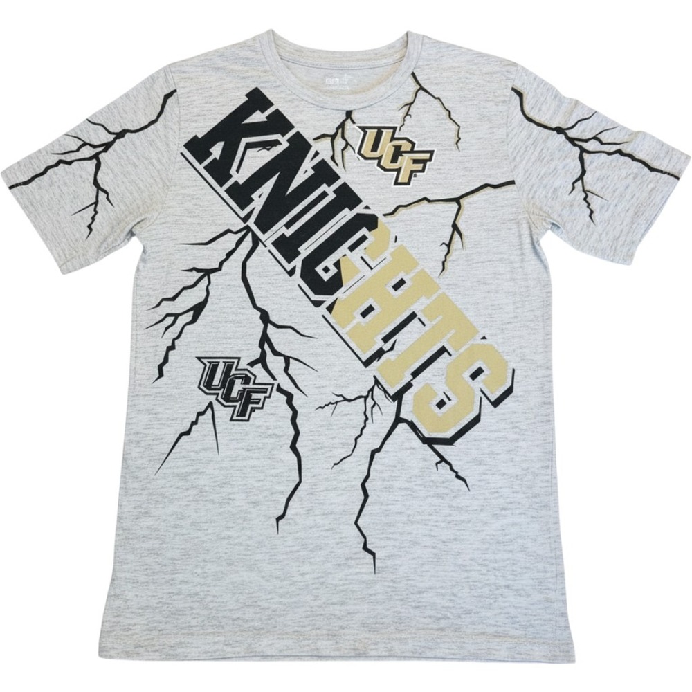 Gen2 UCF Knights Youth T-Shirt Gray Lightning Graphic Boys XL 18/20 NCAA Tee